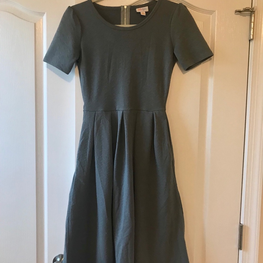LuLaRoe Amelia Dress, Dark Gray Size XS